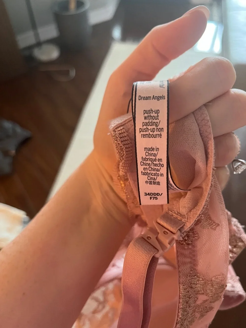 Victoria's Secret Blush Pink Lace Underwire Bra with Gold Accents - Picture 2 of 4